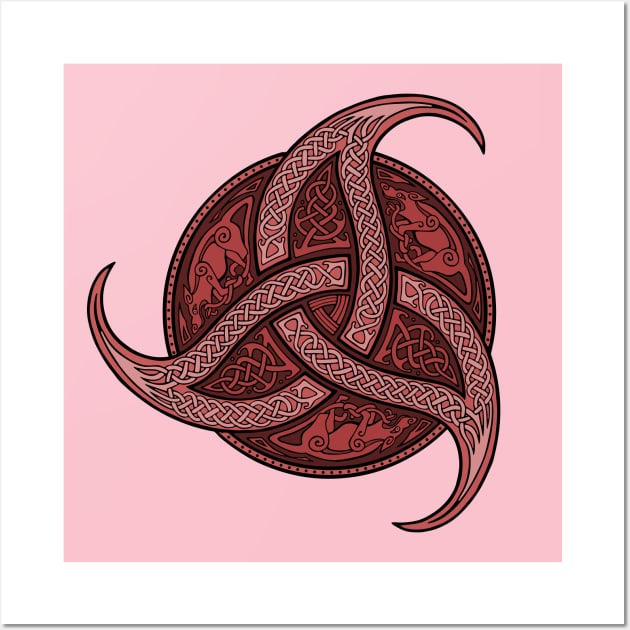 Trinity Knot - Crimson Wall Art by Daniel Ranger